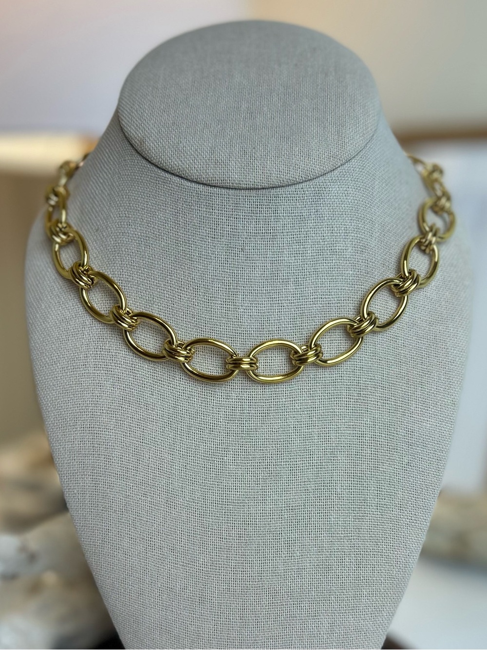 Chunky Gold Link Tarnish Resistant Necklace